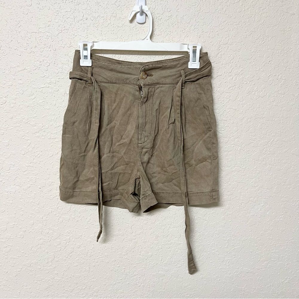 Faherty Arlie Shorts Tie Waist Belted High Rise Paper Bag Khaki Size XS